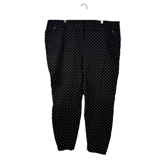 Loft Plus Womens Marisa Skinny Polka Dot Pants Size 20 Black & White - Picture 1 of 9